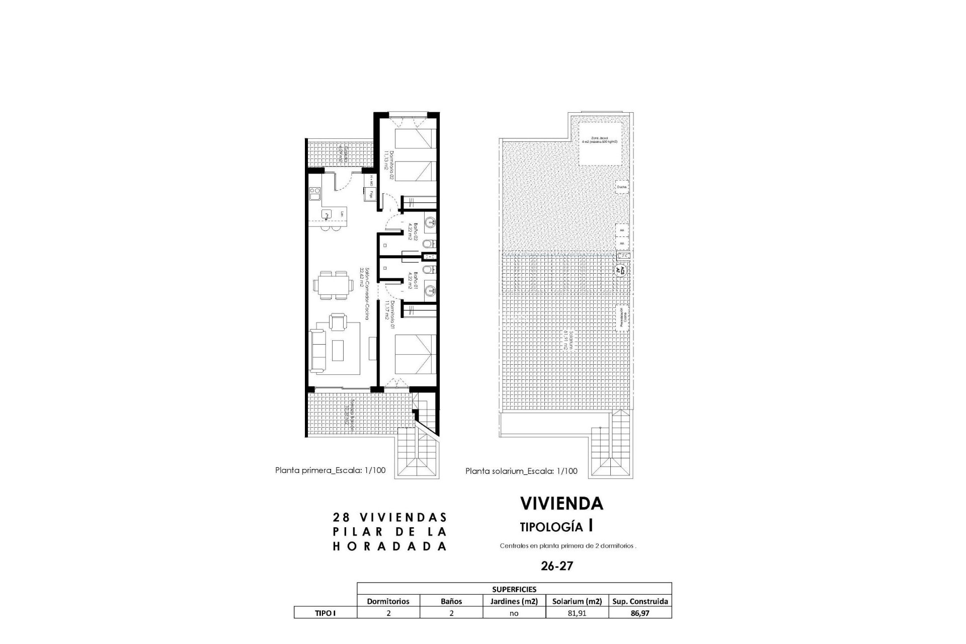 Nowy budynek - Bungalow -
Pilar de la Horadada - pueblo
